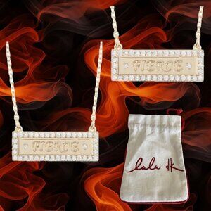 Lulu Dk Fierce Statement CZ Accent 14k Gold-Plated Bar Pendant Necklace